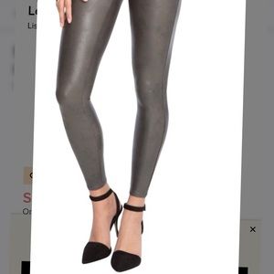 Spanx Faux Leather leggings gunmetal size M